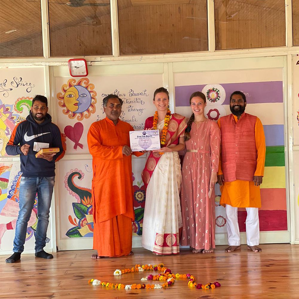 Certification distribution for completing Yoga Teacher Training in India